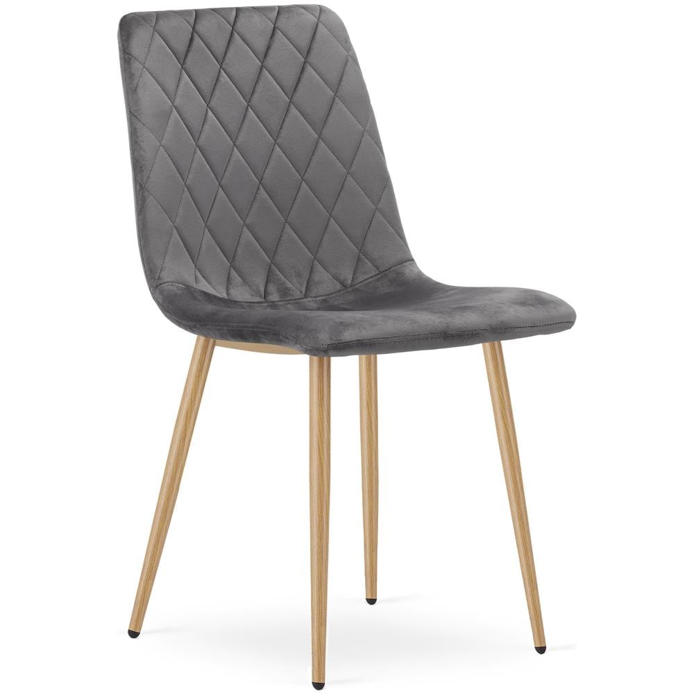 Sedia VALORA TURIN - Elegante sedia da pranzo imbottita in velluto grigio scuro CODICE 4029 - Foto 1