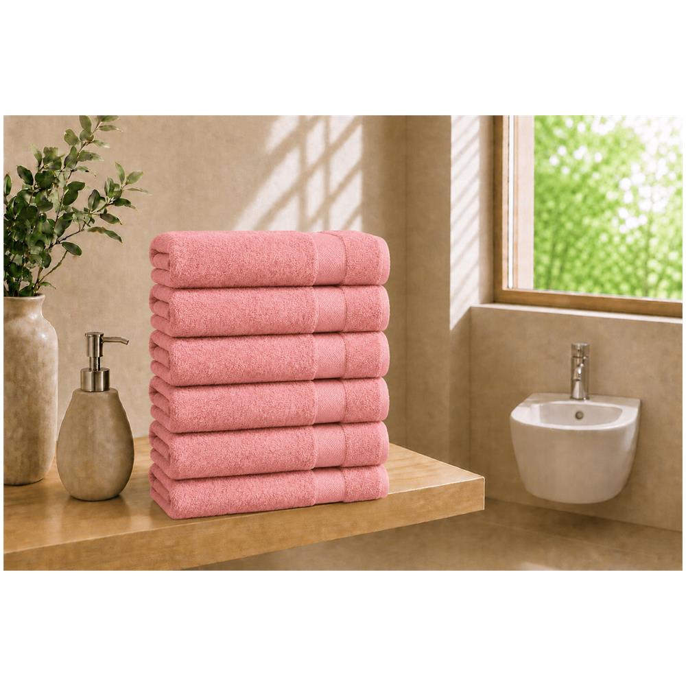 Set 6 Asciugamani Ospite 40x60 cm - Pink Carnation /Rosa Garofano - Foto 1
