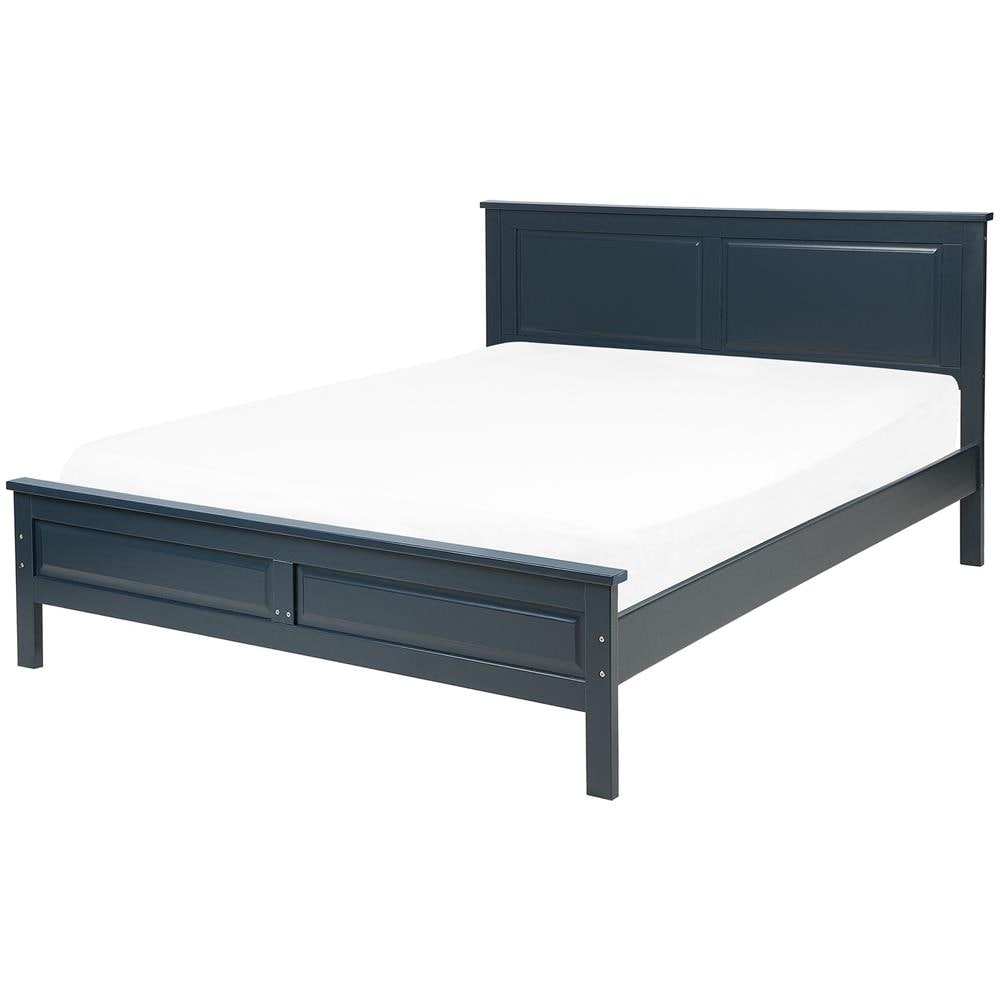 Letto A Doghe Blu Scuro Con Rete 140 X 200 Cm Olivet - Foto 1