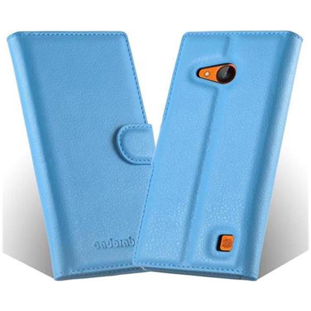 Custodia Compatibile Con Nokia Lumia 730 In Pastello Blu - Coperchio Protettiva Con Chiusura Magnetica, Funzione Stand E Tasca Per Le Carte - Foto 5