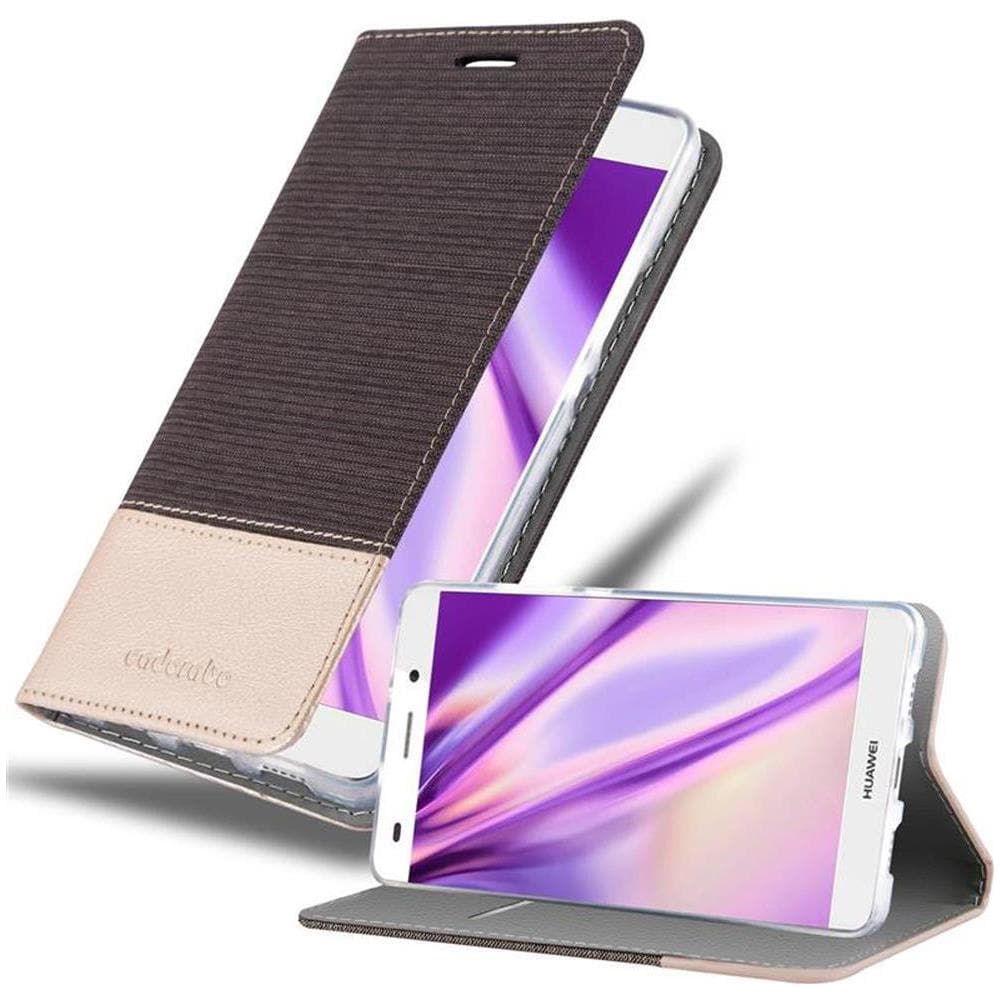 Custodia Compatibile Con Huawei P8 Lite 2015 In Antracite Oro - Coperchio Protettiva Con Chiusura Magnetica, Funzione Stand E Tasca Per Le Carte - Foto 1