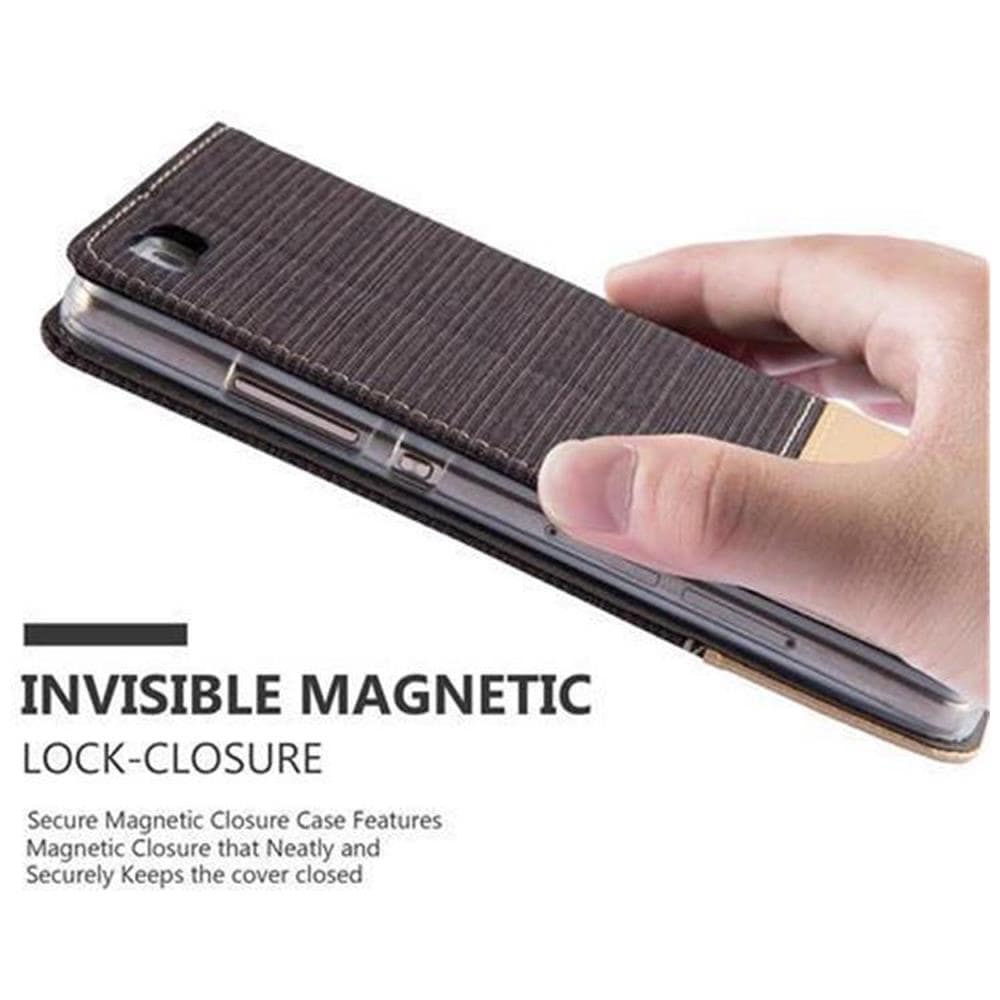 Custodia Compatibile Con Huawei P8 Lite 2015 In Antracite Oro - Coperchio Protettiva Con Chiusura Magnetica, Funzione Stand E Tasca Per Le Carte - Foto 7