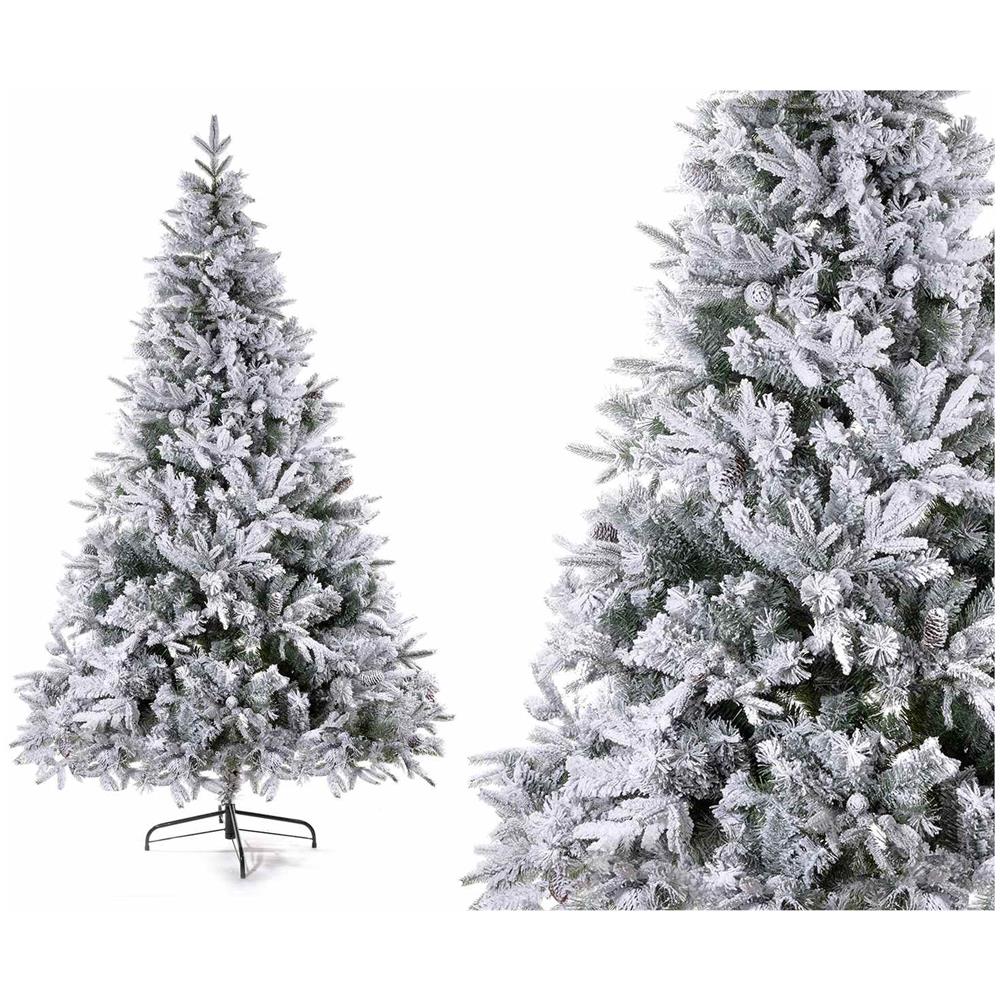 Albero Di Natale Deluxe Pino Innevato Con 1677 Rami Super Folti 2,10 Metri - Foto 1