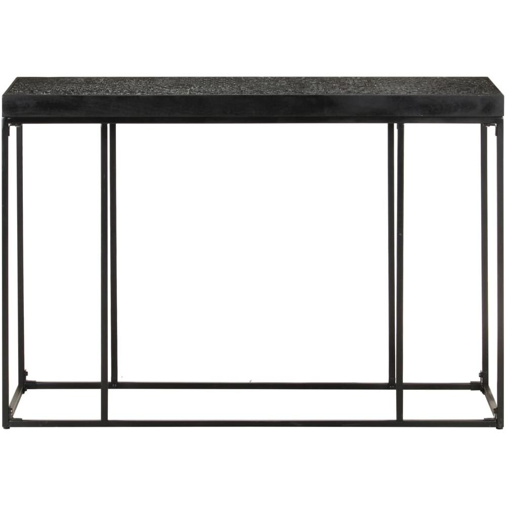 Tavolo Consolle Nero 110x35x76 Cm Massello Di Acacia E Mango - Foto 2