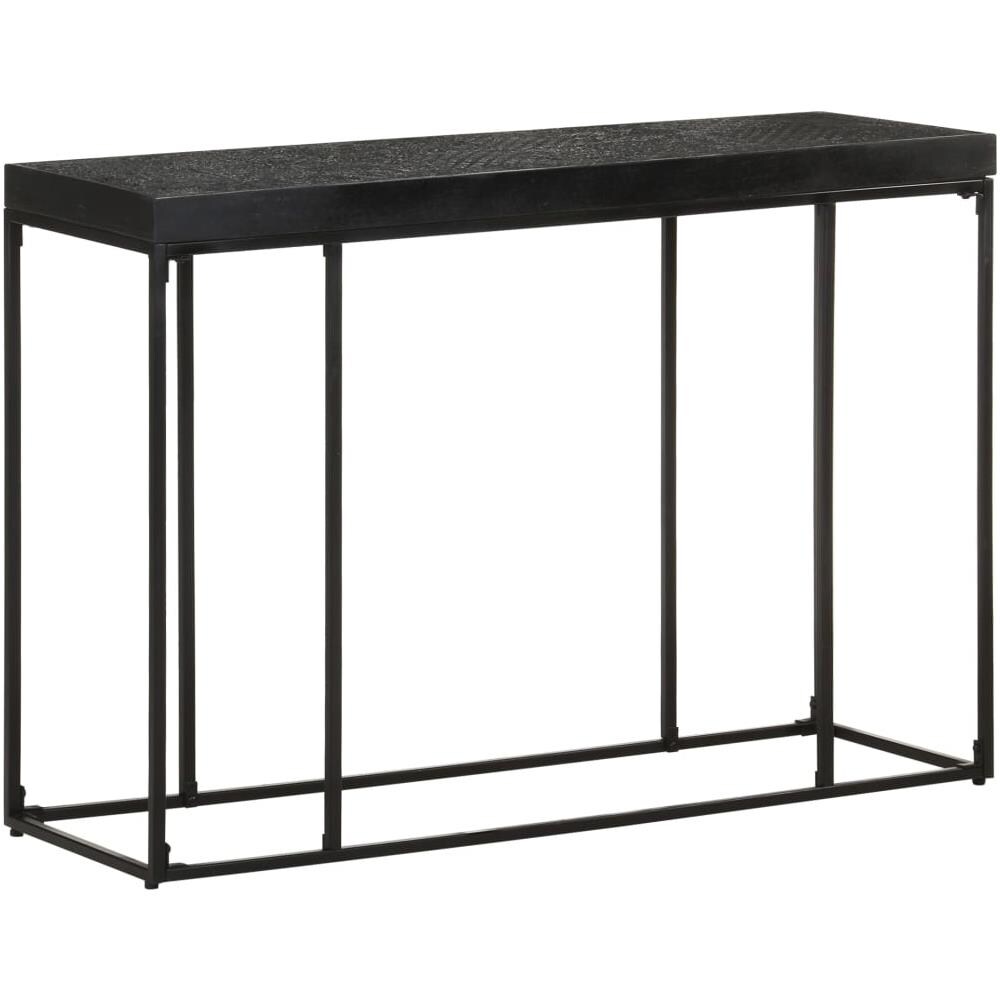Tavolo Consolle Nero 110x35x76 Cm Massello Di Acacia E Mango - Foto 8