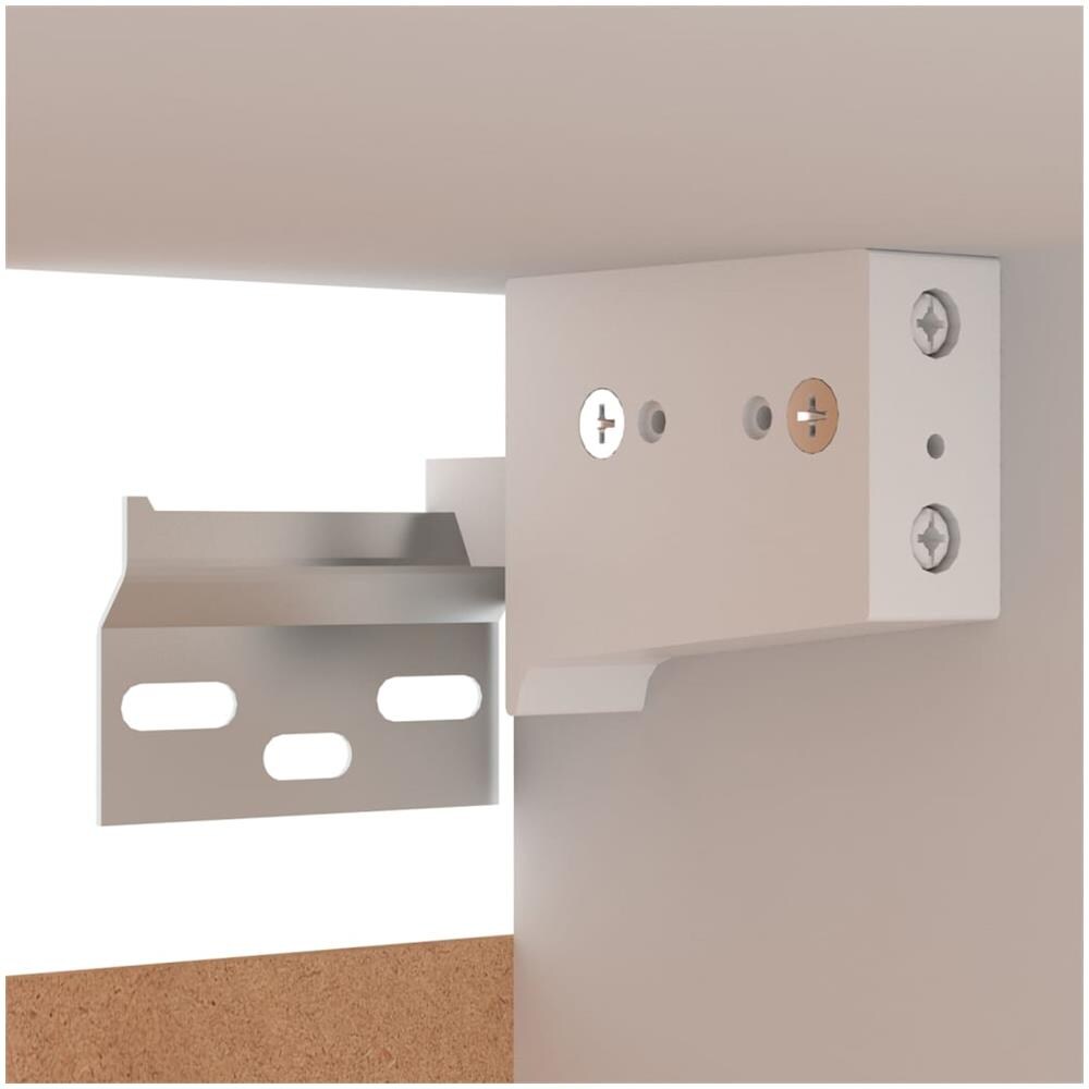 Comodino Bianco 30,5x30x30 cm in Legno Multistrato - Foto 8