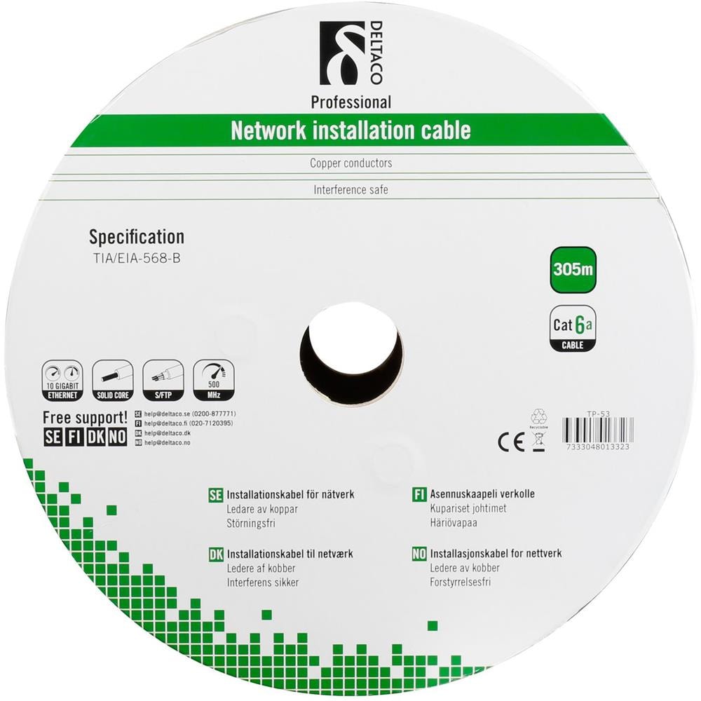 Cavo Di Installazione S / Ftp Cat6a, Per Uso Esterno, 305 M, Nero - Foto 2