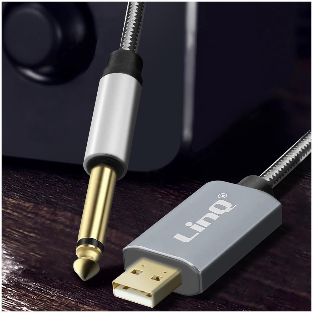 Cavo Usb Maschio A Jack 6.35mm Maschio Suono Qualità Nylon Intrecciato 3m - Foto 2