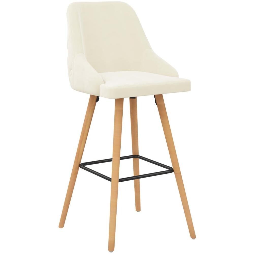 Sedie da Bar 2 pz Crema in Velluto - Foto 3