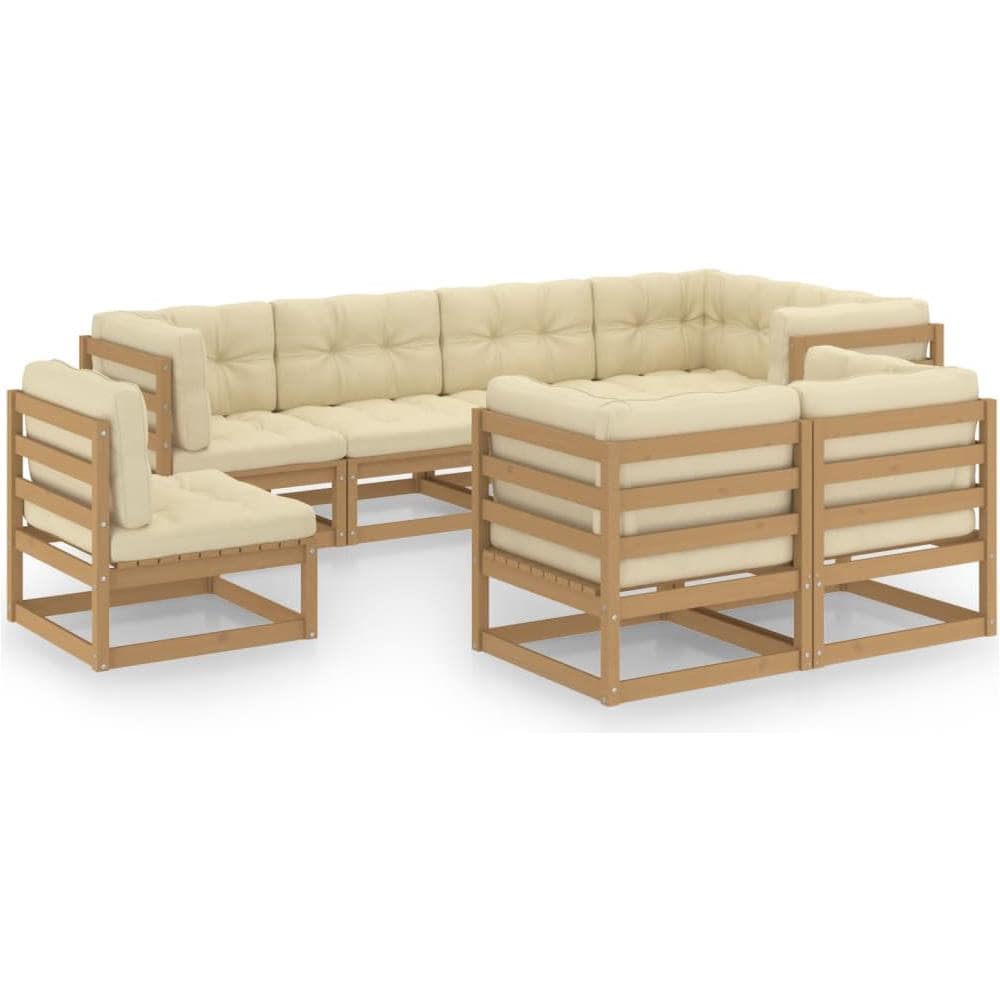 VidaXL Set Salotto Da Giardino 5 Pezzi In Legno Massello Acacia Con Cuscini Grigio/Bianco