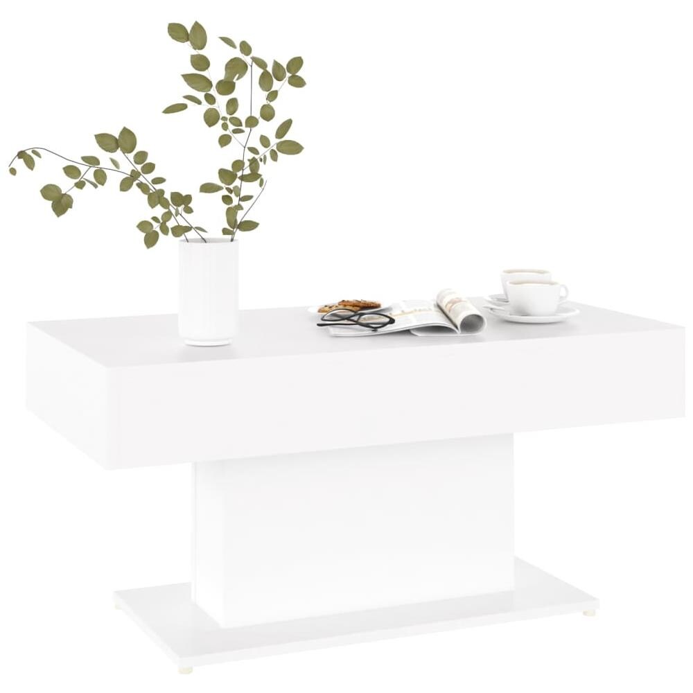 Tavolino da Salotto Bianco 96x50x45 cm in Legno Multistrato - Foto 3