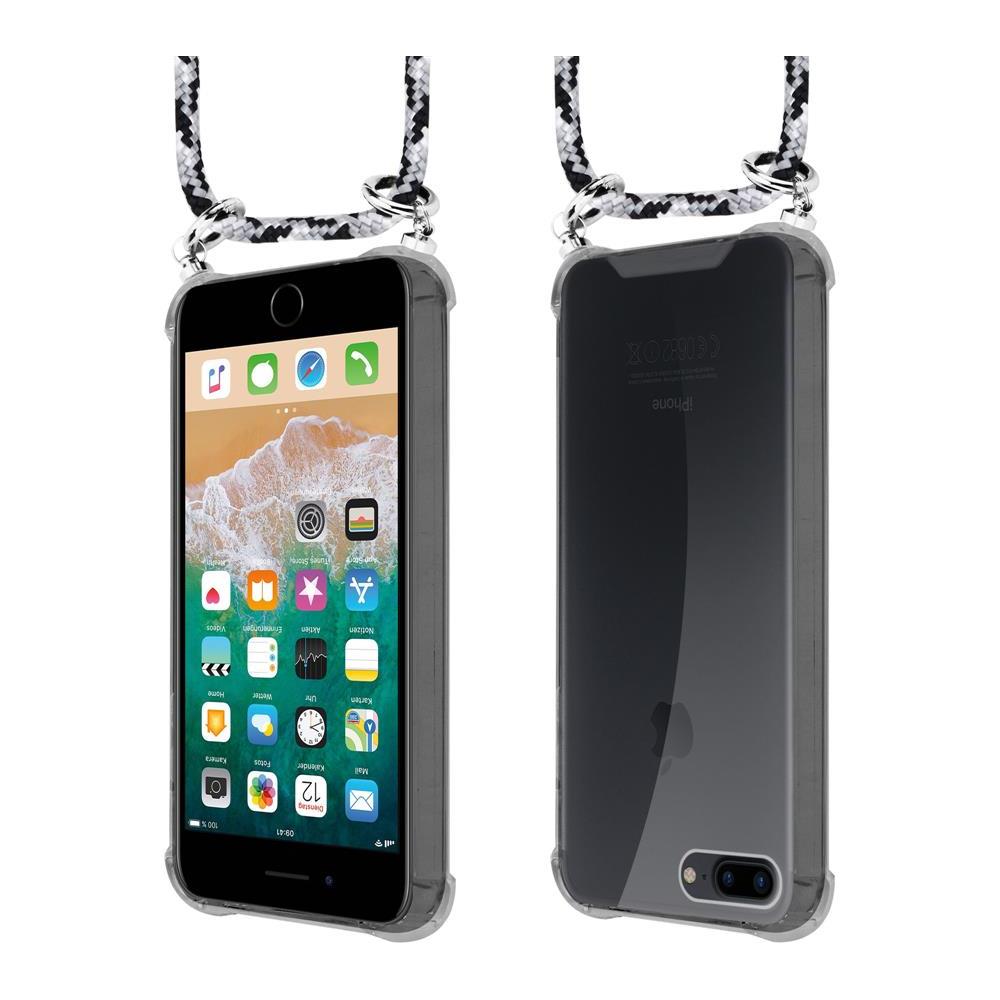 Catena Di Telefoni Cellulari Compatibile Con Apple Iphone 8 Plus / 7 Plus / 7s Plus In Nero Camouflage - Coperchio Protettivo In Silicone Con Anelli D'argento, Cinturino In Corda E Custodia Staccabile - Foto 8