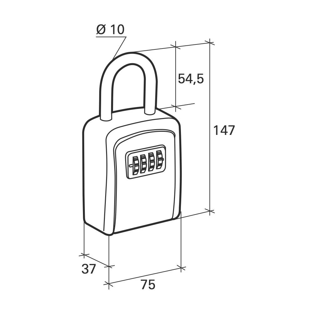 Cassetta Portachiavi Keybox, 37x75mm, Con Anello, Nero, Combinazione A 4 Cifre, Per Chiavi Portone B&b - - Foto 2