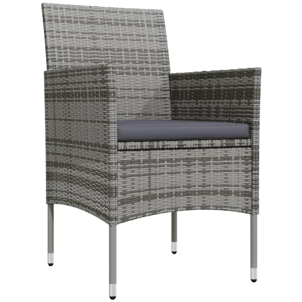 Set Da Pranzo Per Giardino 7 Pz Con Cuscini Grigio - Foto 3