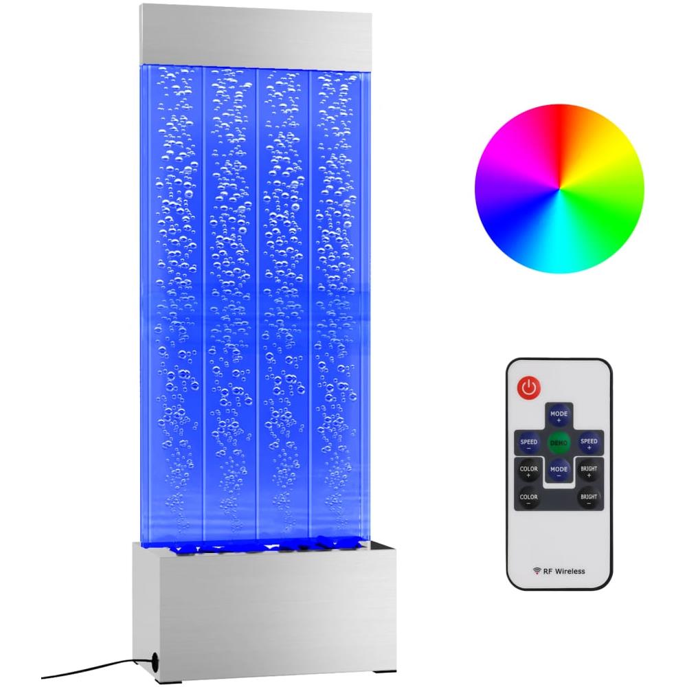 Colonna Di Bolle Con Led Rgb Acciaio Inox E Acrilico 110 Cm - Foto 2
