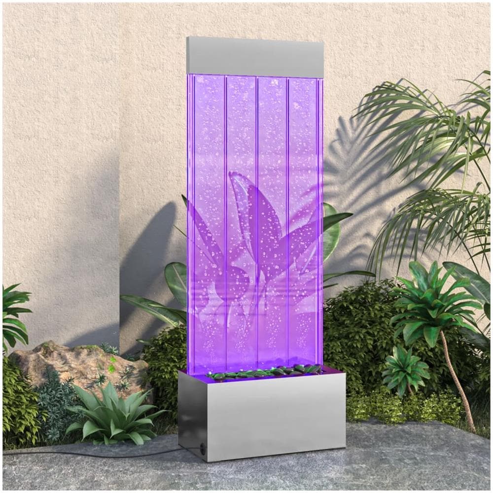 Colonna Di Bolle Con Led Rgb Acciaio Inox E Acrilico 110 Cm - Foto 1