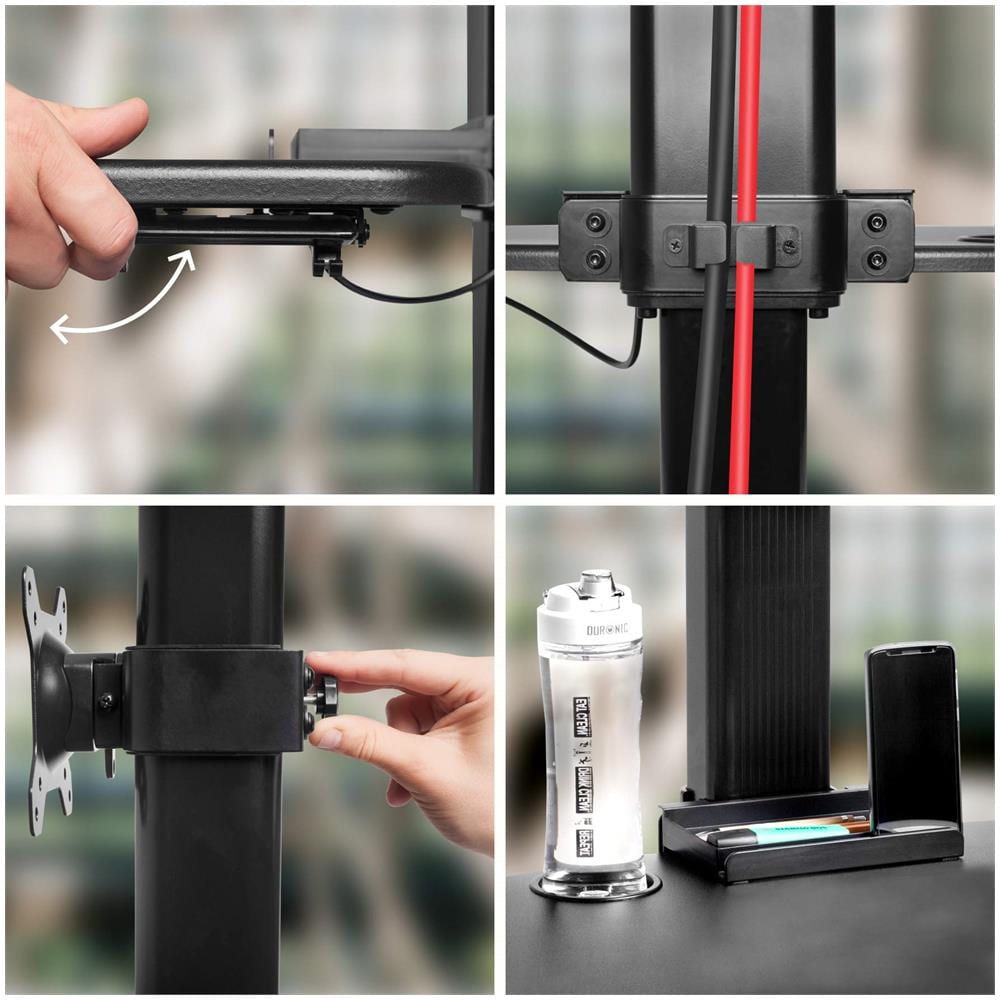 Dm05d14 Postazione Da Lavoro Per Computer Con Ampia Piattaforma 65 Cm Scrivania Ufficio Per Pc Monitor Tastiera - Altezza Regolabile Da 72 A 116 Cm - Foto 2