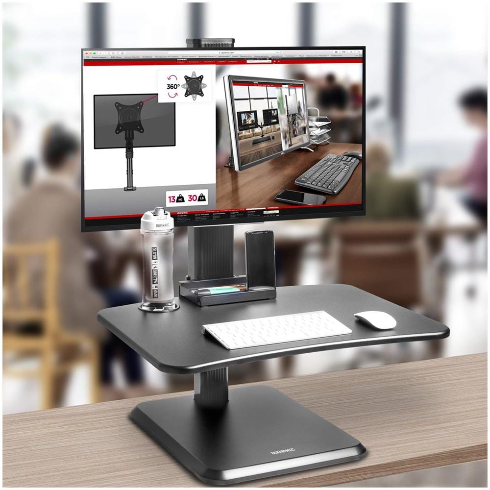 Dm05d14 Postazione Da Lavoro Per Computer Con Ampia Piattaforma 65 Cm Scrivania Ufficio Per Pc Monitor Tastiera - Altezza Regolabile Da 72 A 116 Cm - Foto 6