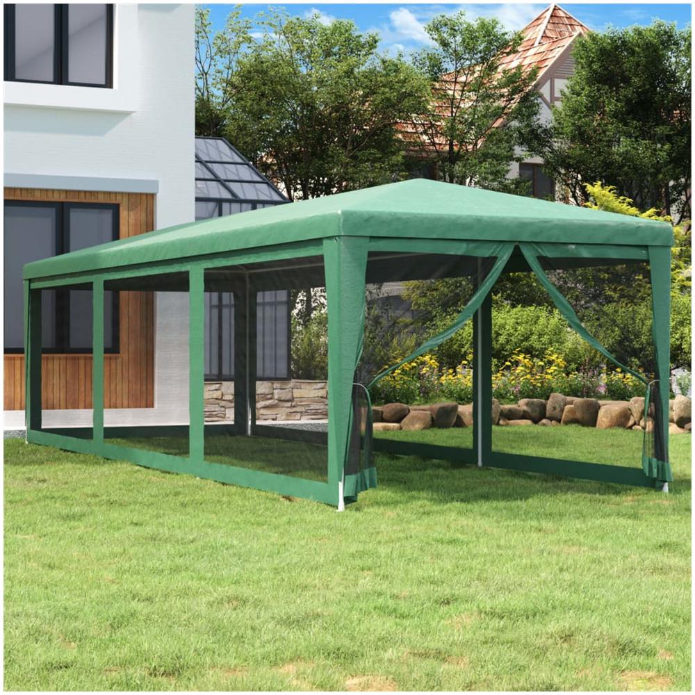 Tenda Per Feste Con 8 Pareti Laterali In Rete Verde 3x9 M Hdpe - Foto 1