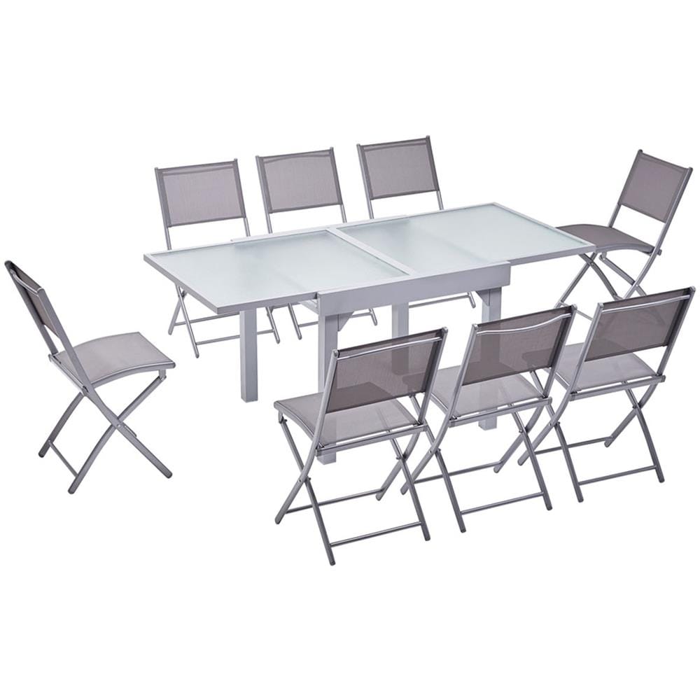 Tavolo Da Giardino Allungabile 8 Posti Con 8 Sedie In Alluminio Molvina - Foto 1