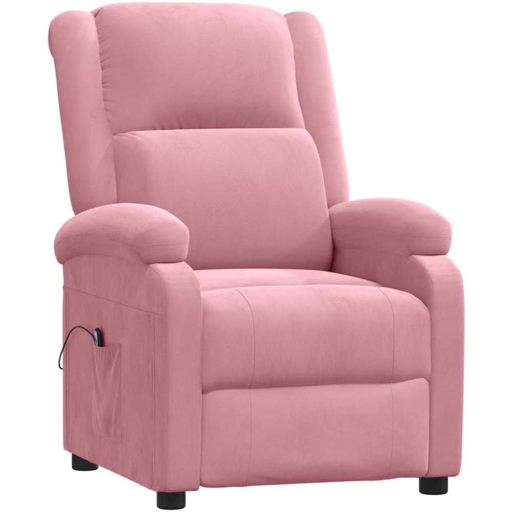 Poltrona Elettrica Reclinabile In Velluto Rosa - Foto 2