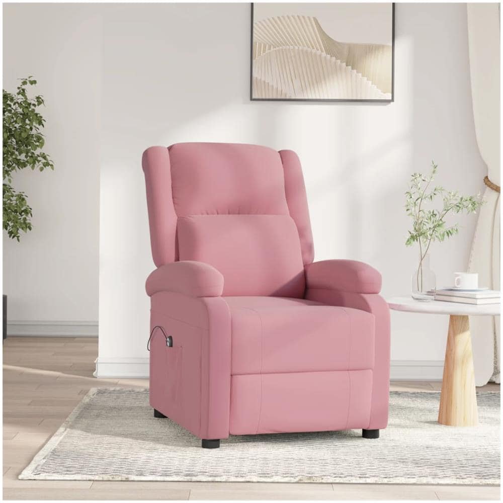 Poltrona Elettrica Reclinabile In Velluto Rosa - Foto 6