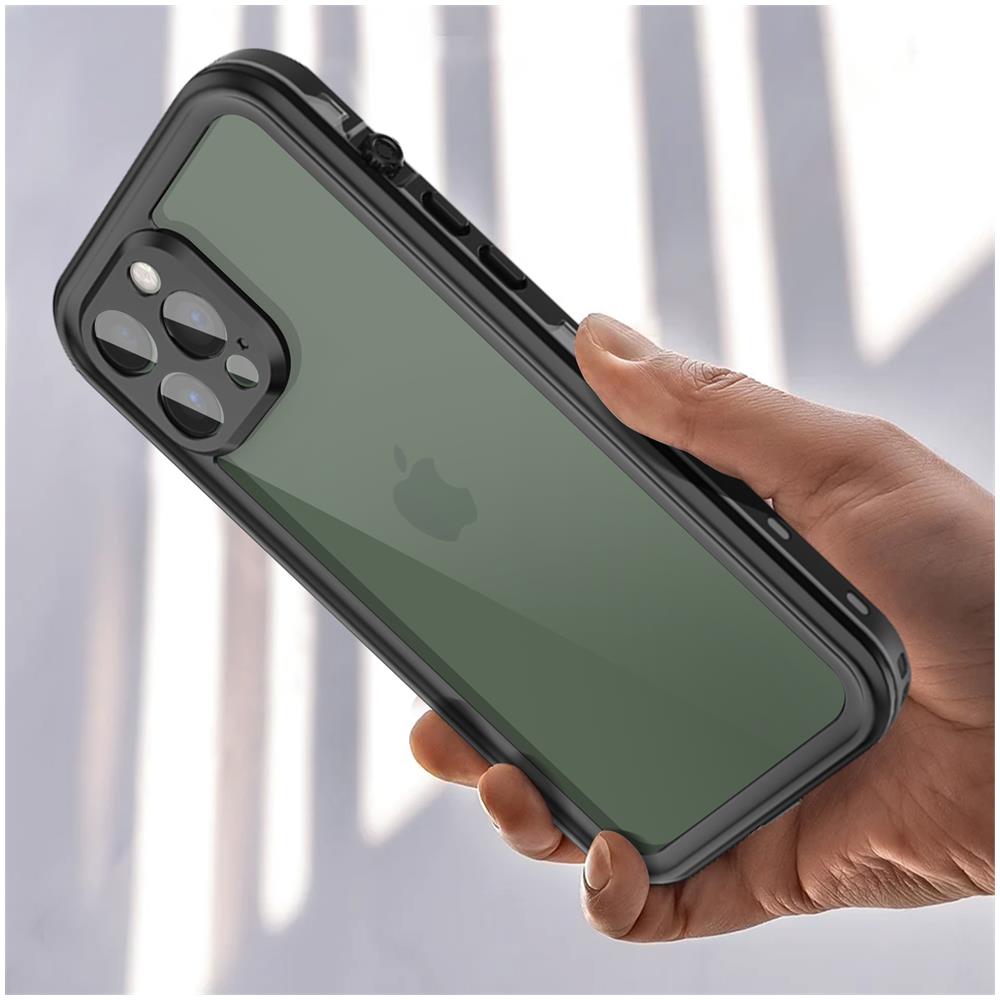 Cover Completa Per Iphone 13 Pro Max Waterproof Ip68 Bordo Nero - Foto 2