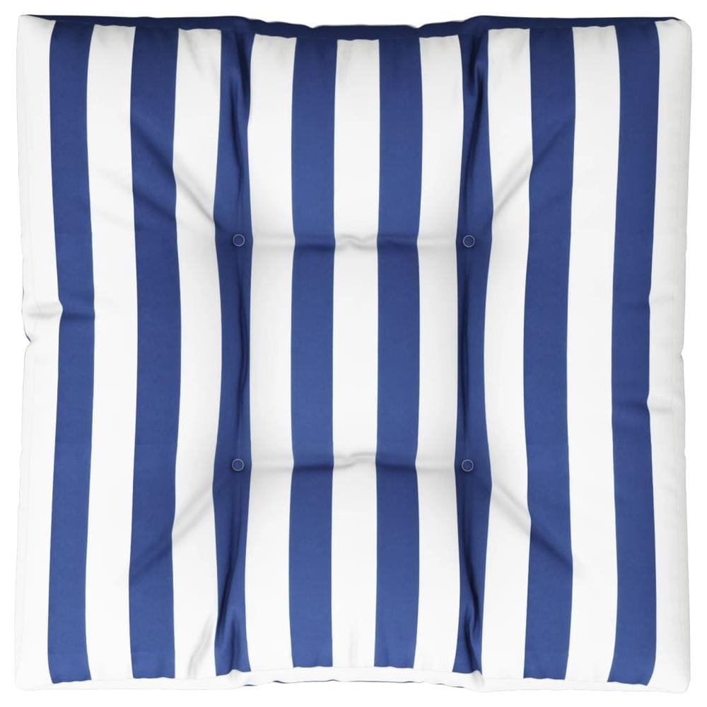 Cuscino Per Pallet Strisce Bianche E Blu 80x80x12 Cm In Tessuto - Foto 2