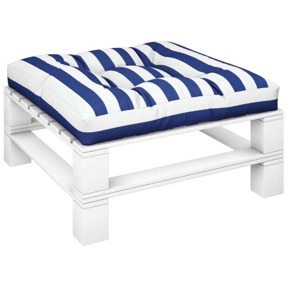Cuscino Per Pallet Strisce Bianche E Blu 80x80x12 Cm In Tessuto - Foto 3
