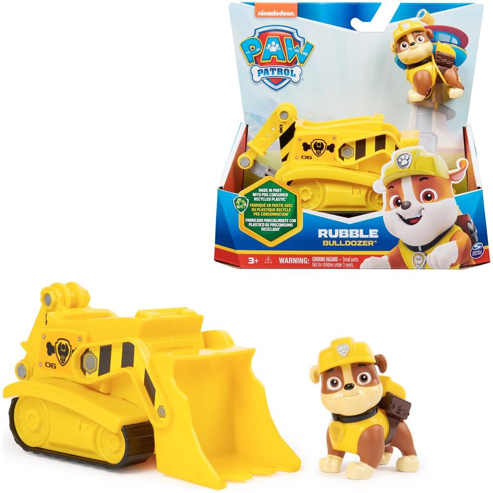 PAW Patrol, Bulldozer di Rubble, Veicolo e Personaggio Rubble, Giochi Bambini, 3+ anni - Foto 1
