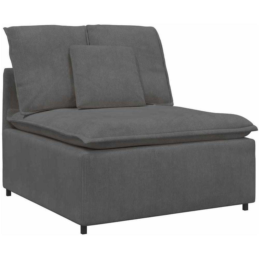 Modulo Centrale Divano Modulare con Cuscini Grigio Scuro 100 cm - Foto 1