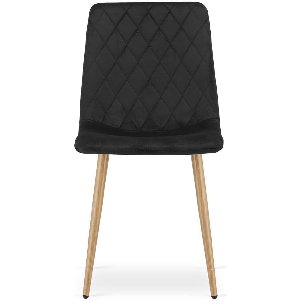 Sedia VALORA TURIN - Elegante sedia da pranzo imbottita in velluto nero - Foto 2