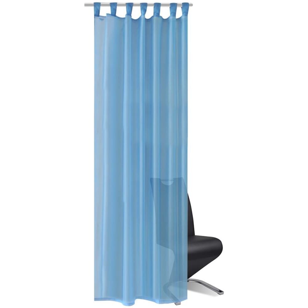 Tenda Trasparente Colore Turchese 140 X 245 Cm 2 Pezzi - Foto 2