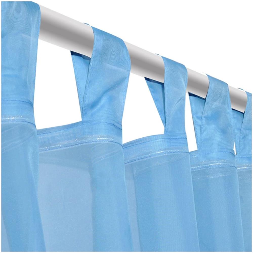 Tenda Trasparente Colore Turchese 140 X 245 Cm 2 Pezzi - Foto 13