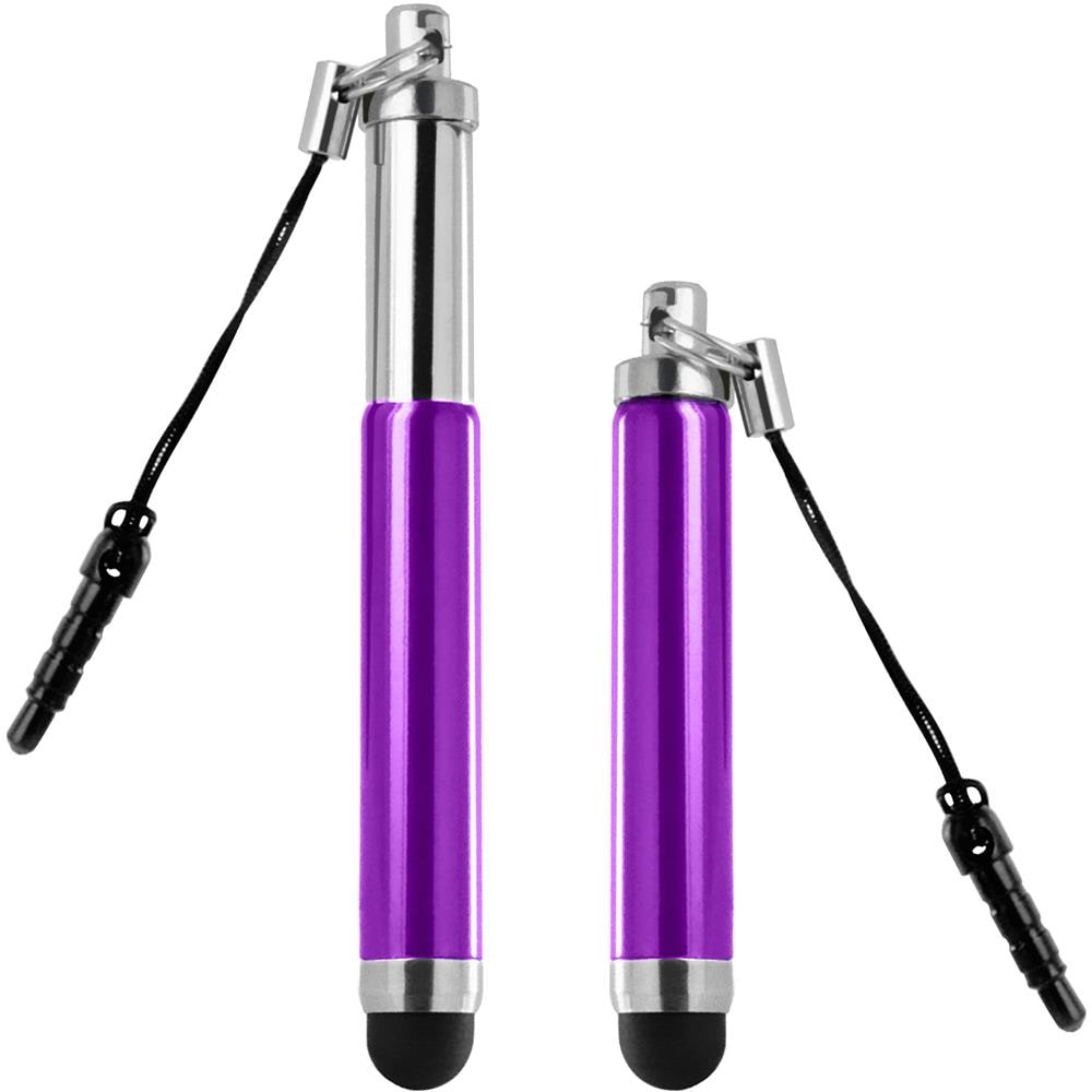 Stylus Penna Digitale Universale Touchscreen Retrattile Bianca - Viola - Foto 1