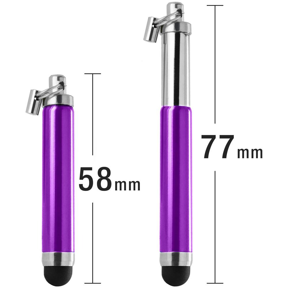 Stylus Penna Digitale Universale Touchscreen Retrattile Bianca - Viola - Foto 8