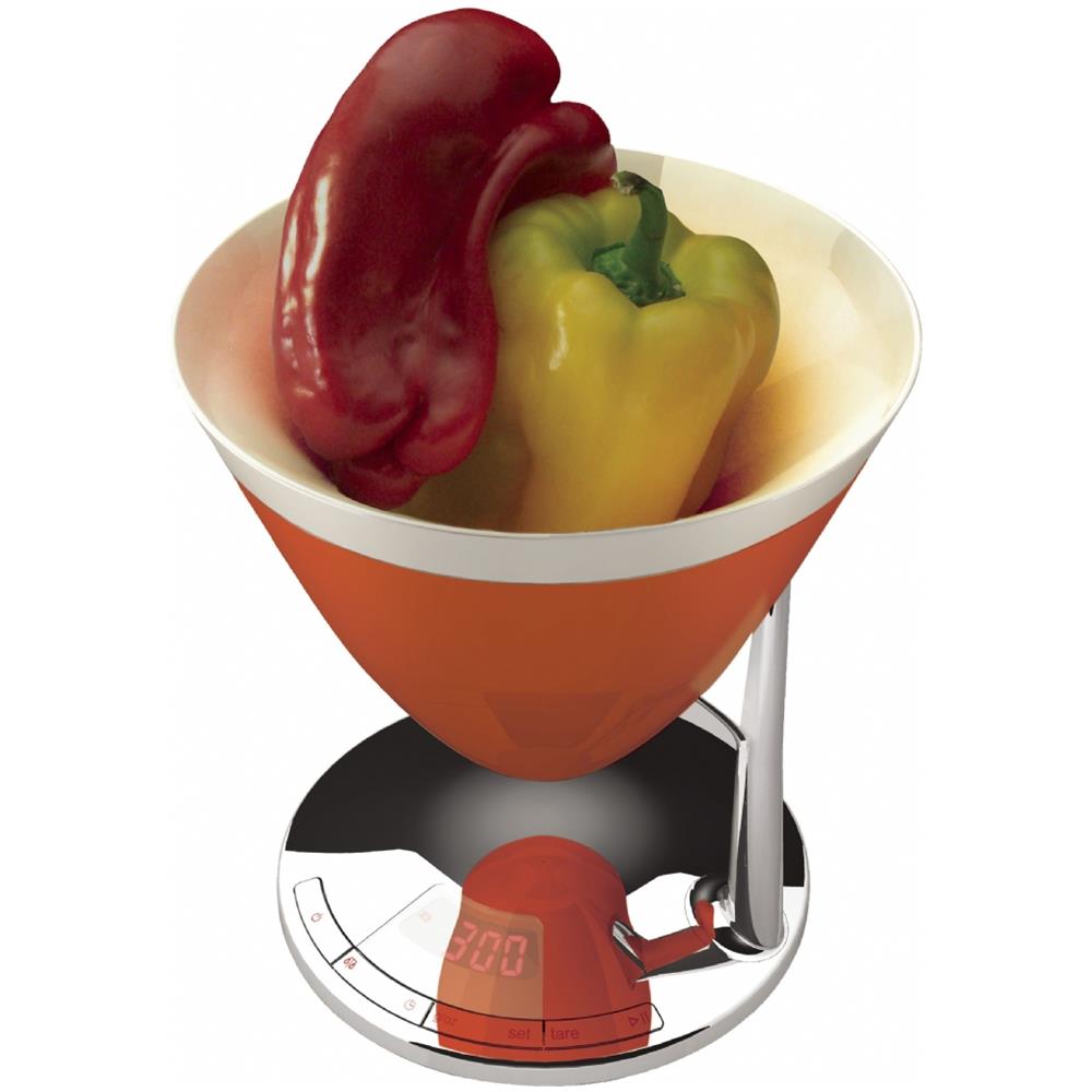 Bilancia da Cucina Elettronica con Timer Uma Portata 3 Kg Colore Arancione - Foto 3