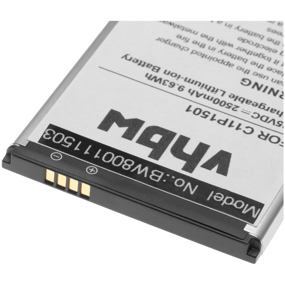 Li-polymer Batteria 2500mah (3.7v) Per Cellulari E Smartphone Asus Zenfone 2 Laser 6.0 Dual Sim Lte, 2 Laser Ze551kl Sostituisce C11p1501. - Foto 3