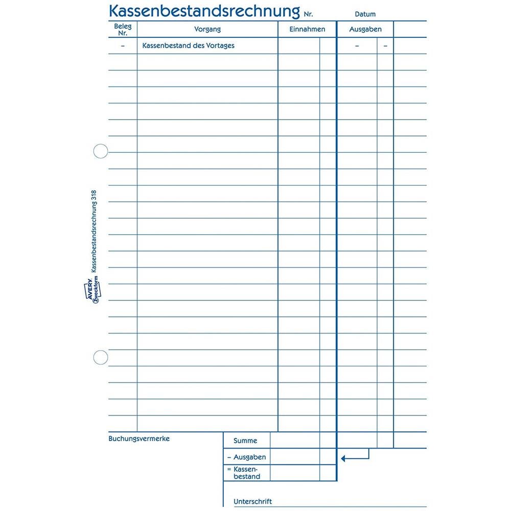 Avery Zweckform 318-5 Cash-blocco Formato A5, 50 Fogli, Confezione Da 5 - Foto 2