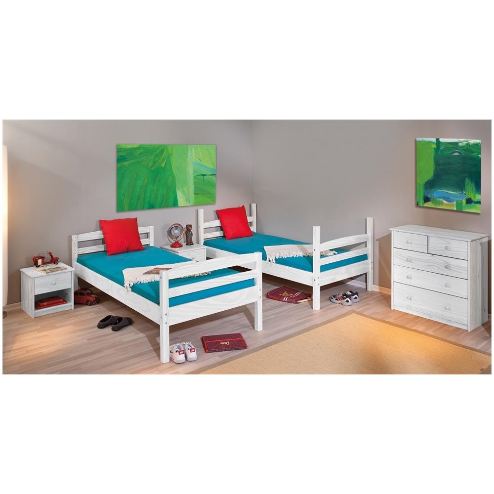 Links Letto A Castello Annika 90x200 In Massello Di Pino Divisibile - Foto 2
