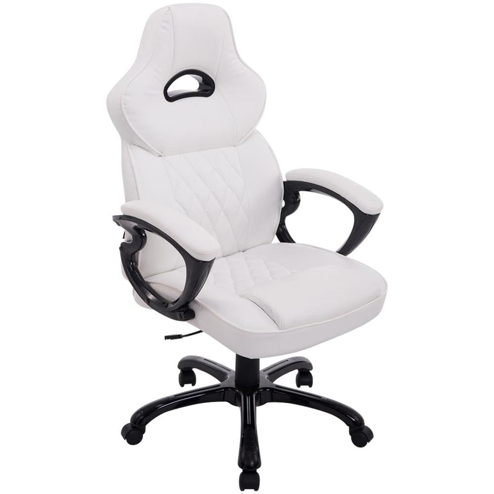 Sedia Racing Ufficio Big XXX in Similpelle I Poltrona Gaming Studio Ergonomica con Alto Schienale I Sedia Direzionale Portata Max 180 kg Bianco - Foto 1