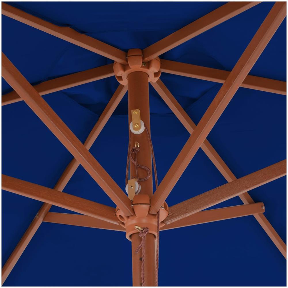 Ombrellone Da Esterni Con Palo In Legno Blu 270 Cm - Foto 2