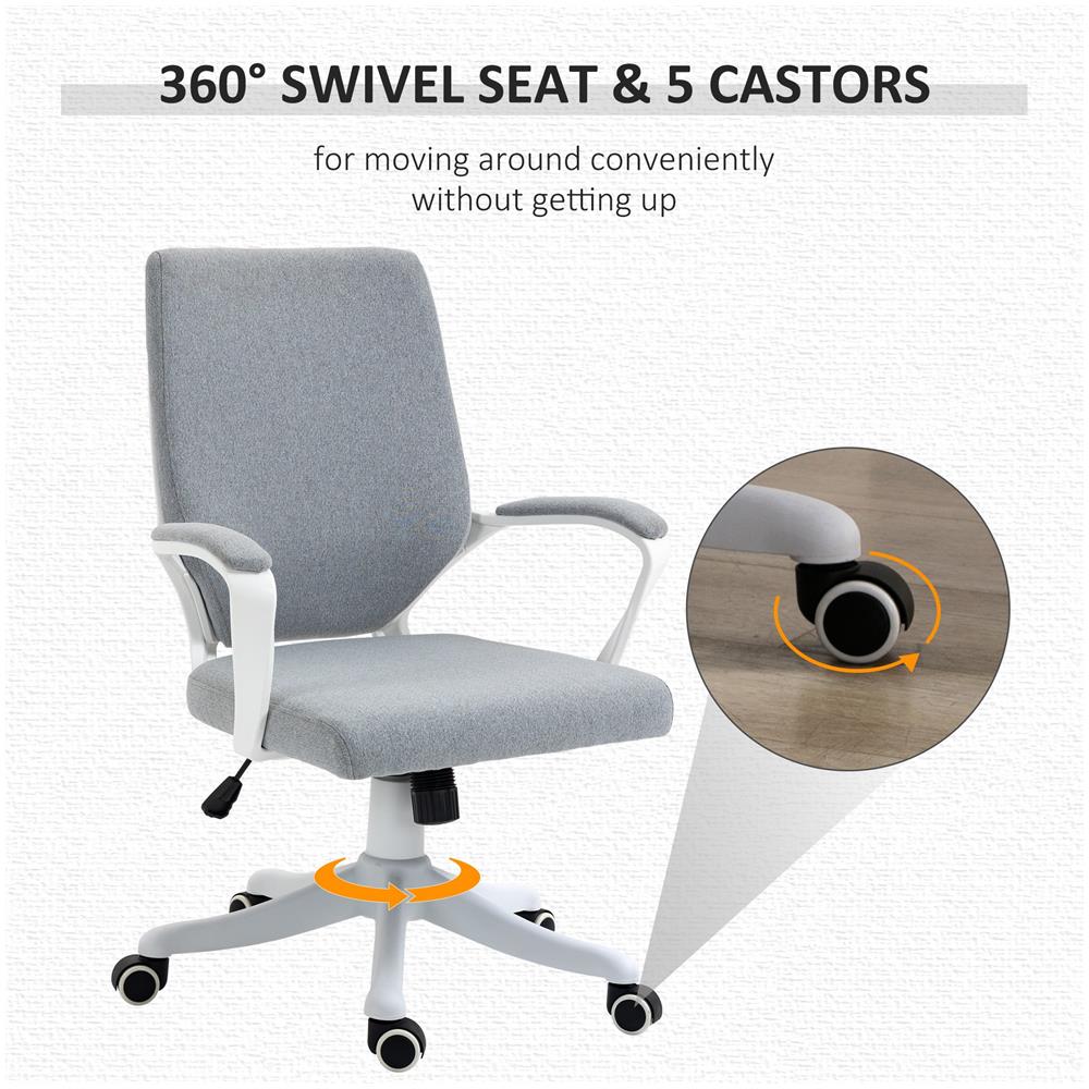 Sedia Da Ufficio Ergonomica Con Altezza Regolabile E Funzione Dondolo - Grigio - Foto 2