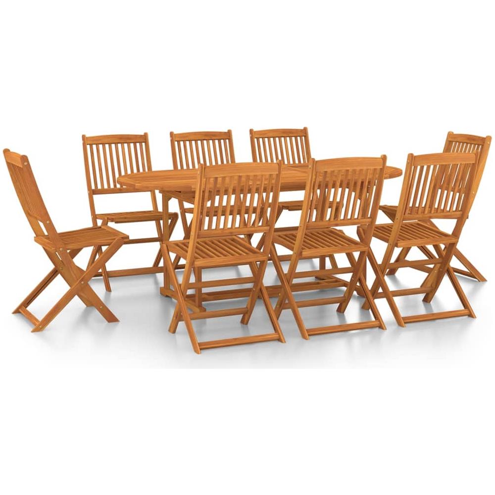 Set da Pranzo da Giardino 9pz 180x90x75cm Legno Massello Acacia - Foto 2
