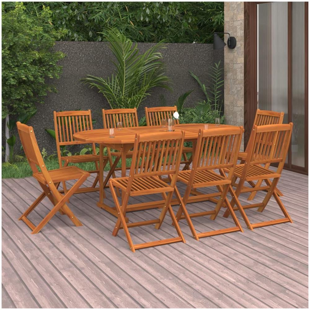 Set da Pranzo da Giardino 9pz 180x90x75cm Legno Massello Acacia - Foto 1