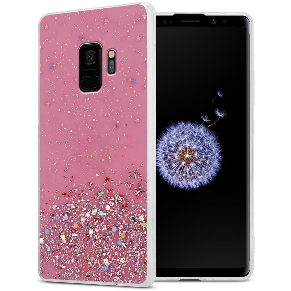 Custodia Compatibile Con Samsung Galaxy S9 In Rosa Con Glitter - Coperchio Protettivo In Silicone Tpu Flessibile Con Glitter Scintillanti - Foto 1