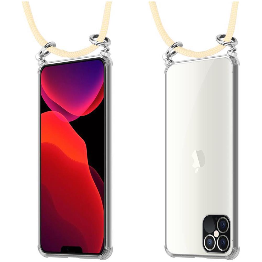 Catena Di Telefoni Cellulari Compatibile Con Apple Iphone 12 / Iphone 12 Pro (6,1"" Zoll) In Crema Beige - Coperchio Protettivo In Silicone Con Anelli D'argento, Cinturino In Corda E Custodia Staccabile - Foto 8