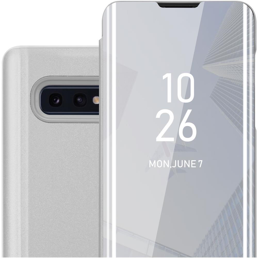 Custodia Compatibile Con Samsung Galaxy S10e In Agata Argento - Clear View Specchio Coperchio Protettivo Con Funzione Di Supporto Protezione A 360 Gradi - Foto 1