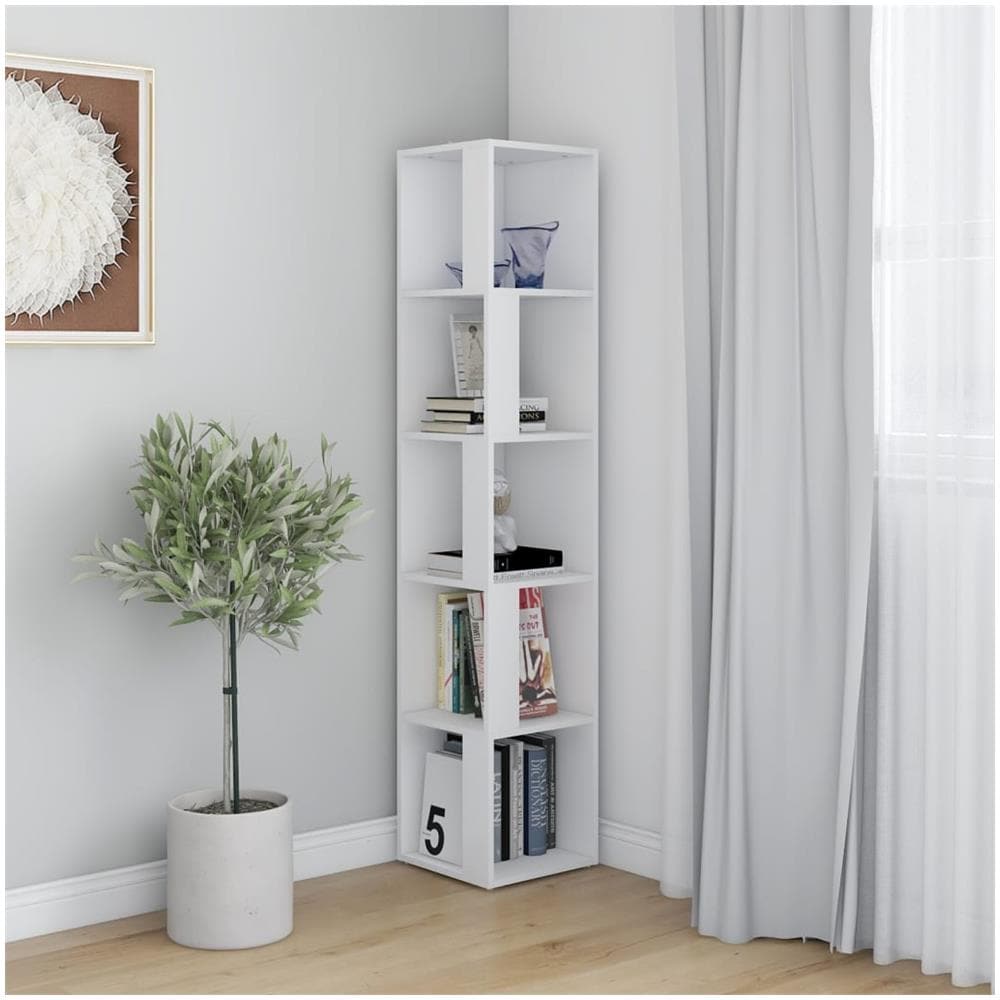 Armadio Angolare Bianco 33x33x164,5 cm in Truciolato - Foto 3