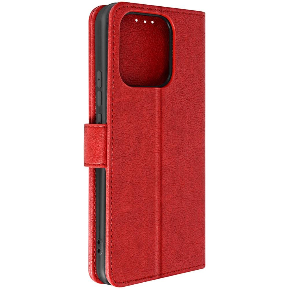 Custodia Per Xiaomi Redmi 12c, Copertina Portacarte E Funzione Supporto Rossa - Foto 1